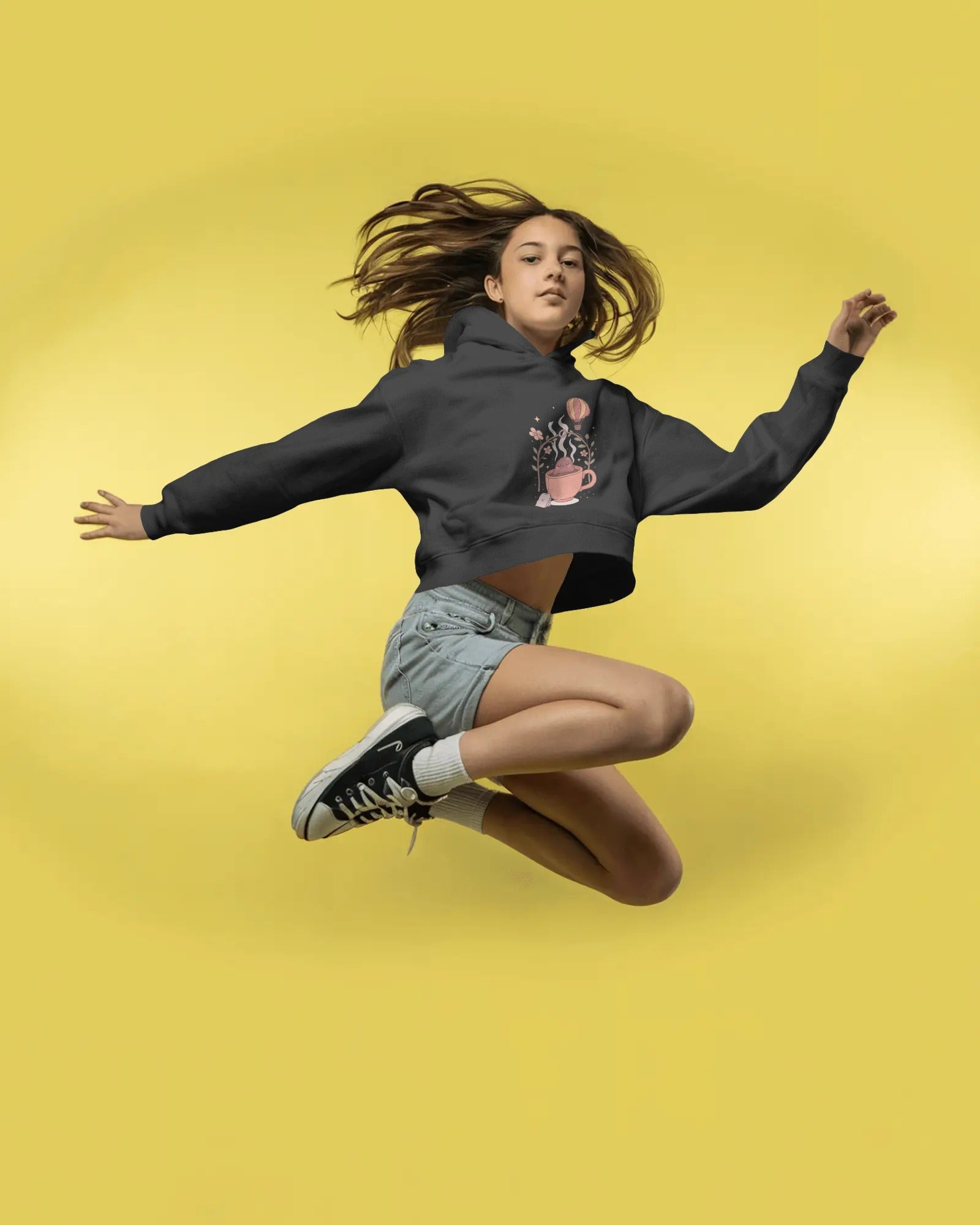 Cuppa Mania Female Cropped Hoodie