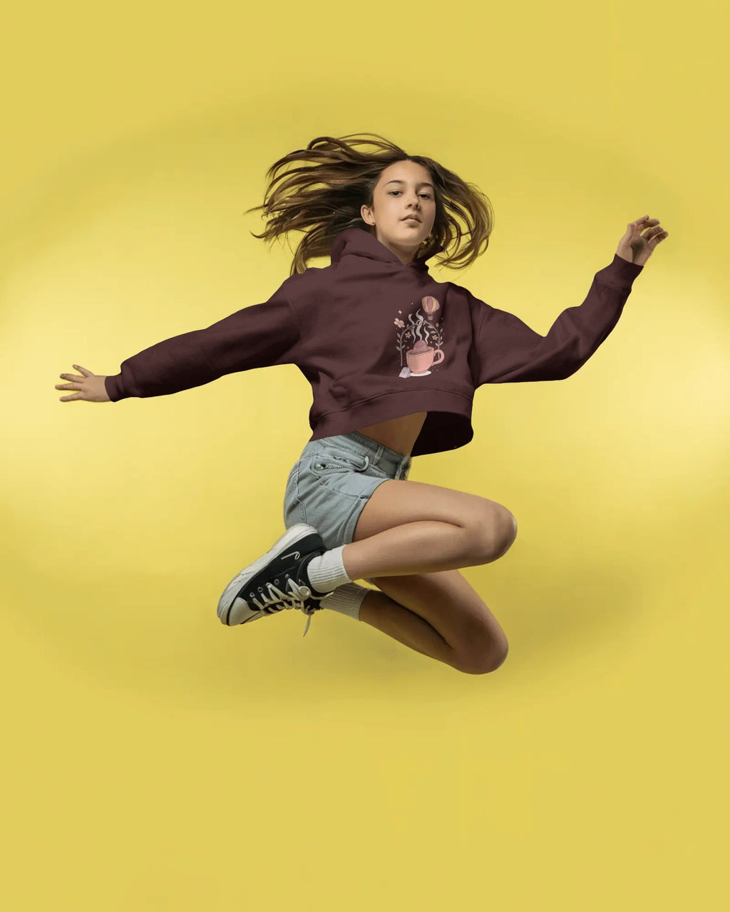 Cuppa Mania Female Cropped Hoodie